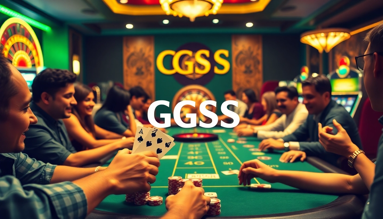 GGSS highlights the excitement of winning at a vibrant blackjack table with players enjoying the thrill of gambling.